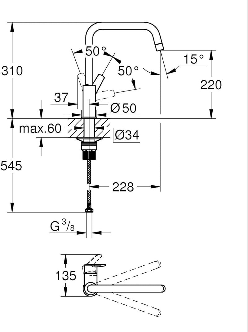 Start Quickfix 1 Lever Kitchen Sink Mixer Tap