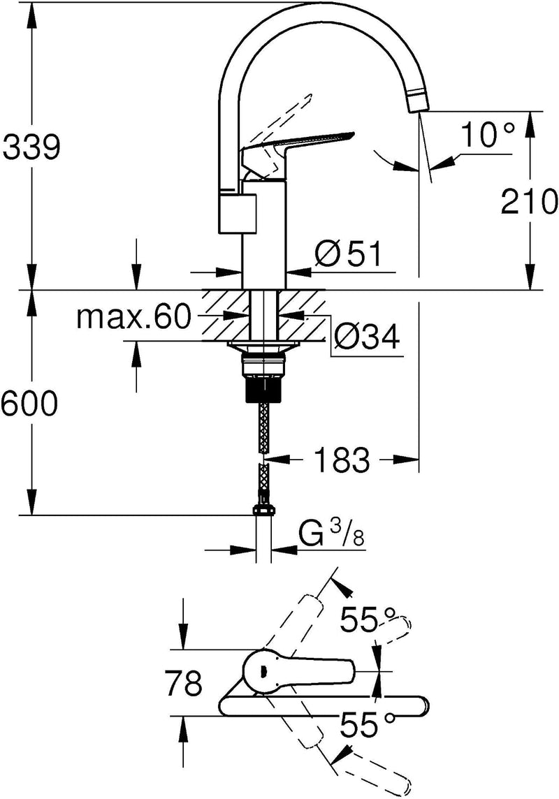 Start Quickfix 1 Lever Kitchen Sink Mixer Tap