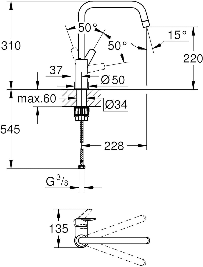 Start Quickfix 1 Lever Kitchen Sink Mixer Tap