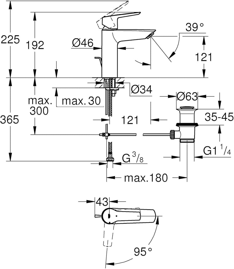 Start Single-Lever Washbasin Mixer S-Size Energy-Saving