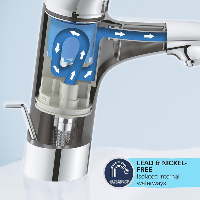 Start Smooth Body Basin Mixer Tap with Push-Open