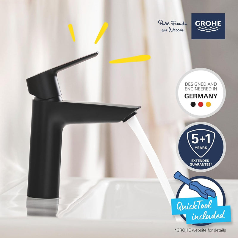 Start Smooth Body Basin Mixer Tap with Push-Open