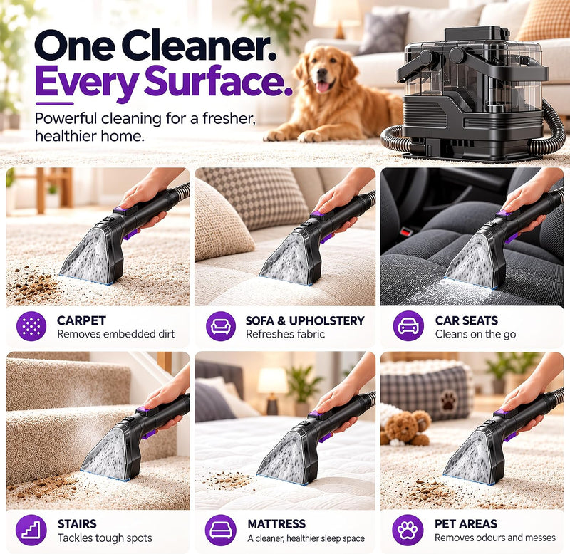 Steam Carpet Cleaner Upholstery Sofa Spot Machine 20kpa