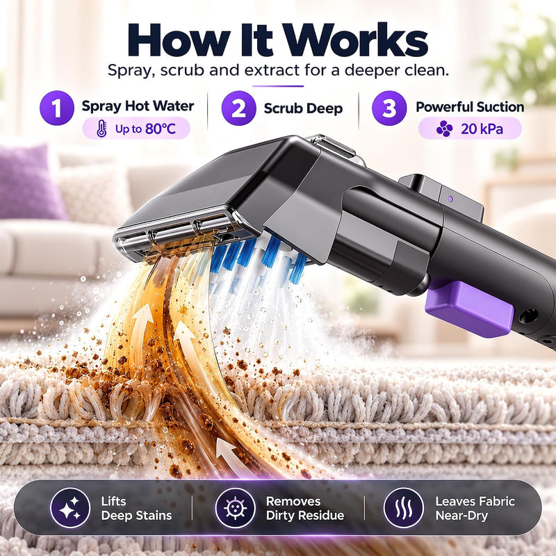 Steam Carpet Cleaner Upholstery Sofa Spot Machine 20kpa