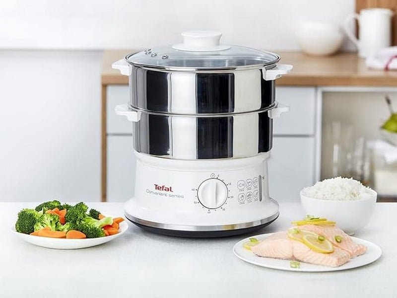 Steam Cooker 2 Stainless Steel Containers