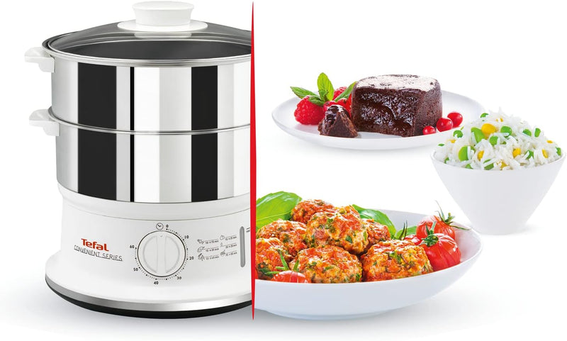 Steam Cooker 2 Stainless Steel Containers