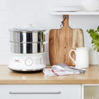 Steam Cooker 2 Stainless Steel Containers