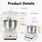 Steel Dough Mixer 7L Automatic Kneading Machine