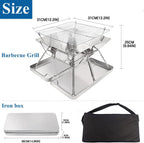 Steel Fire Pit Foldable Bbq Grill Rack Portable