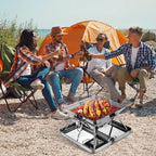 Steel Fire Pit Foldable Bbq Grill Rack Portable
