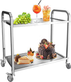 Steel Kitchen Trolley 2 Tier Utility Service Cart