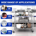 Steel Kitchen Trolley 2 Tier Utility Service Cart