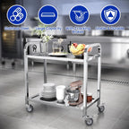 Steel Kitchen Trolley 2 Tier Utility Service Cart