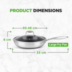 Steel Pan Set 7-Piece Frying Saucepan Non Stick