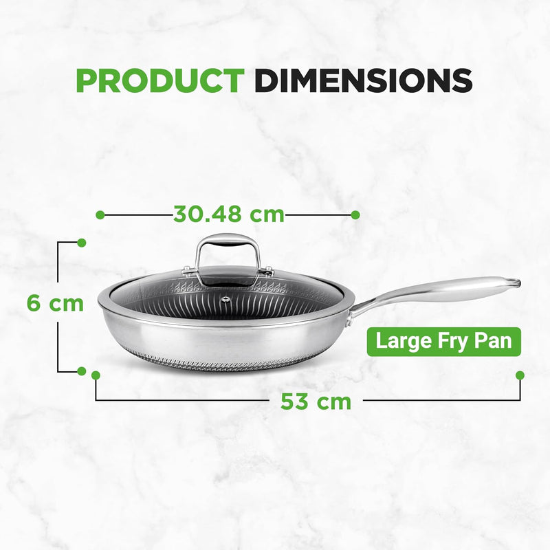 Steel Pan Set 7-Piece Frying Saucepan Non Stick