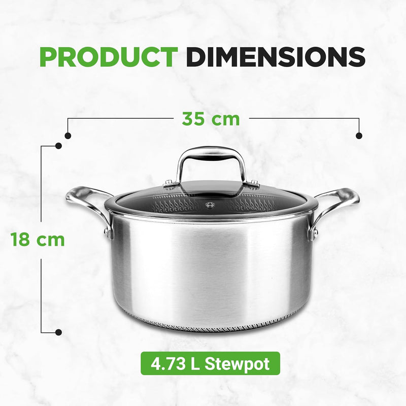 Steel Pan Set 7-Piece Frying Saucepan Non Stick