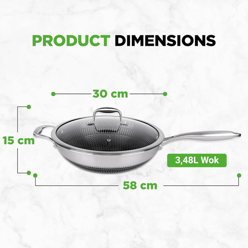 Steel Pan Set 7-Piece Frying Saucepan Non Stick