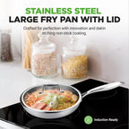 Steel Pan Set 7-Piece Frying Saucepan Non Stick