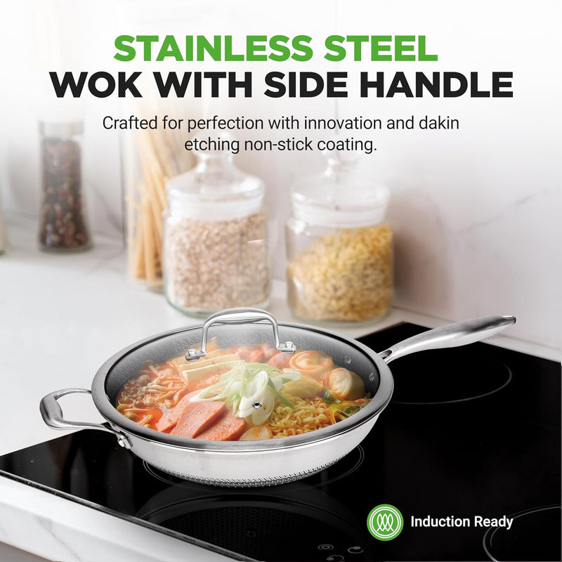 Steel Pan Set 7-Piece Frying Saucepan Non Stick