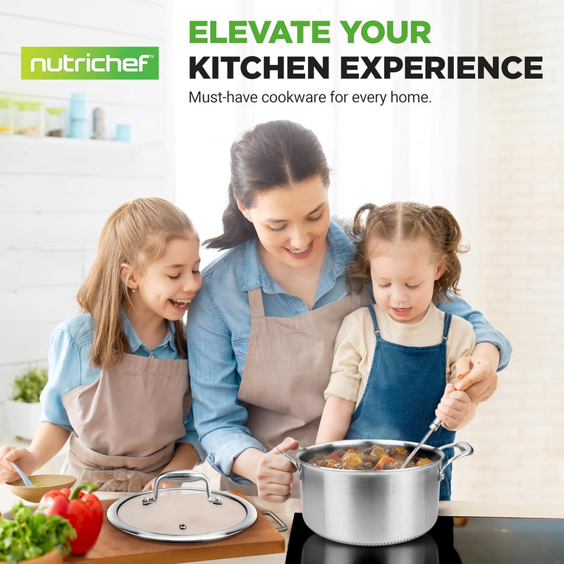 Steel Pan Set 7-Piece Frying Saucepan Non Stick