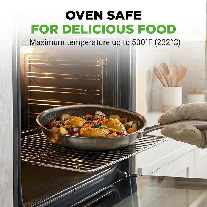 Steel Pan Set 7-Piece Frying Saucepan Non Stick