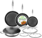 Steel Pan Set 7-Piece Frying Saucepan Non Stick
