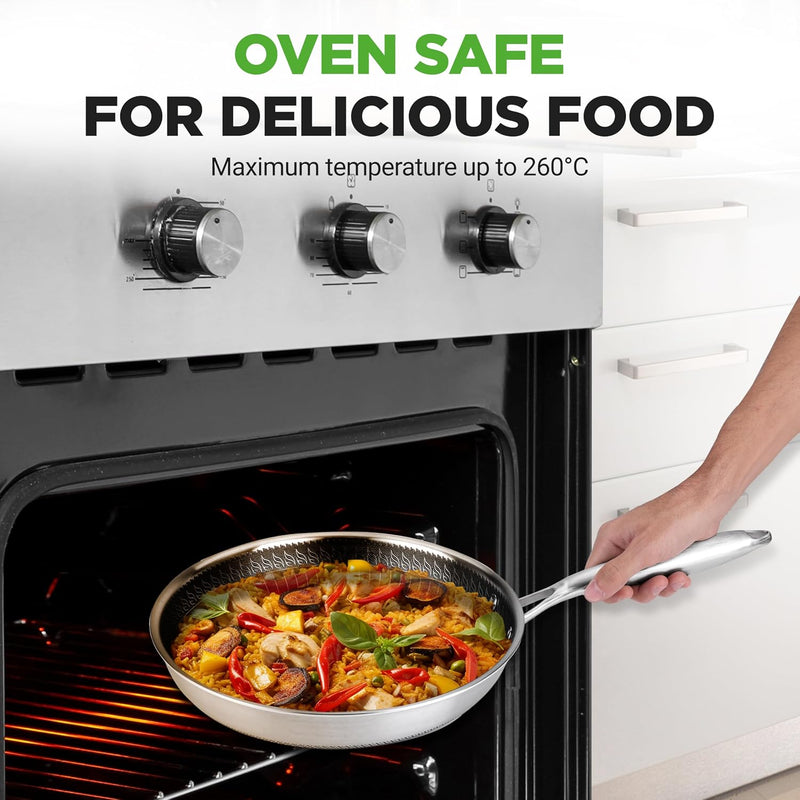 Steel Pan Set 7-Piece Frying Saucepan Non Stick