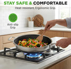 Steel Pan Set 7-Piece Frying Saucepan Non Stick