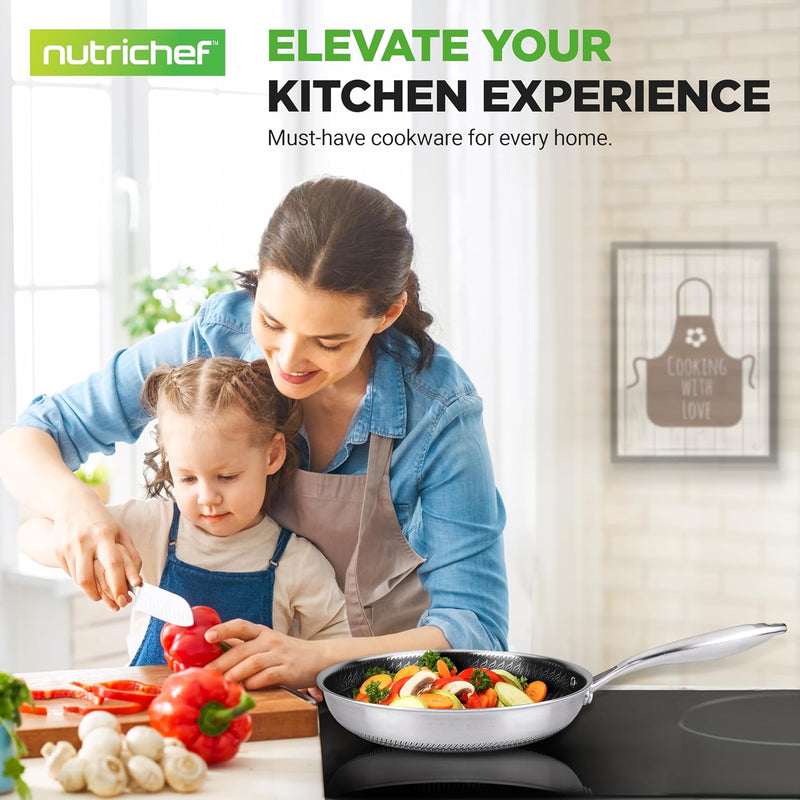 Steel Pan Set 7-Piece Frying Saucepan Non Stick