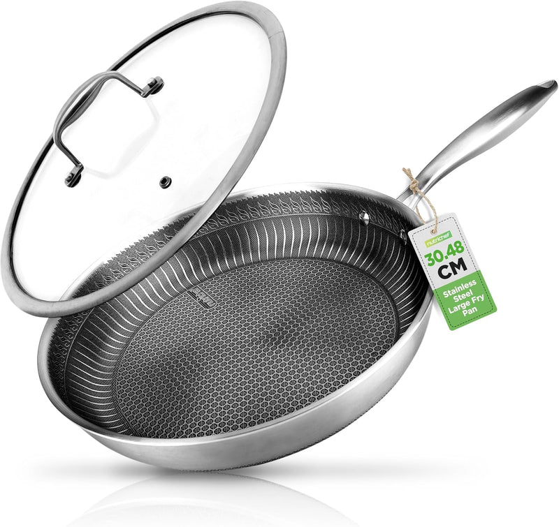 Steel Pan Set 7-Piece Frying Saucepan Non Stick
