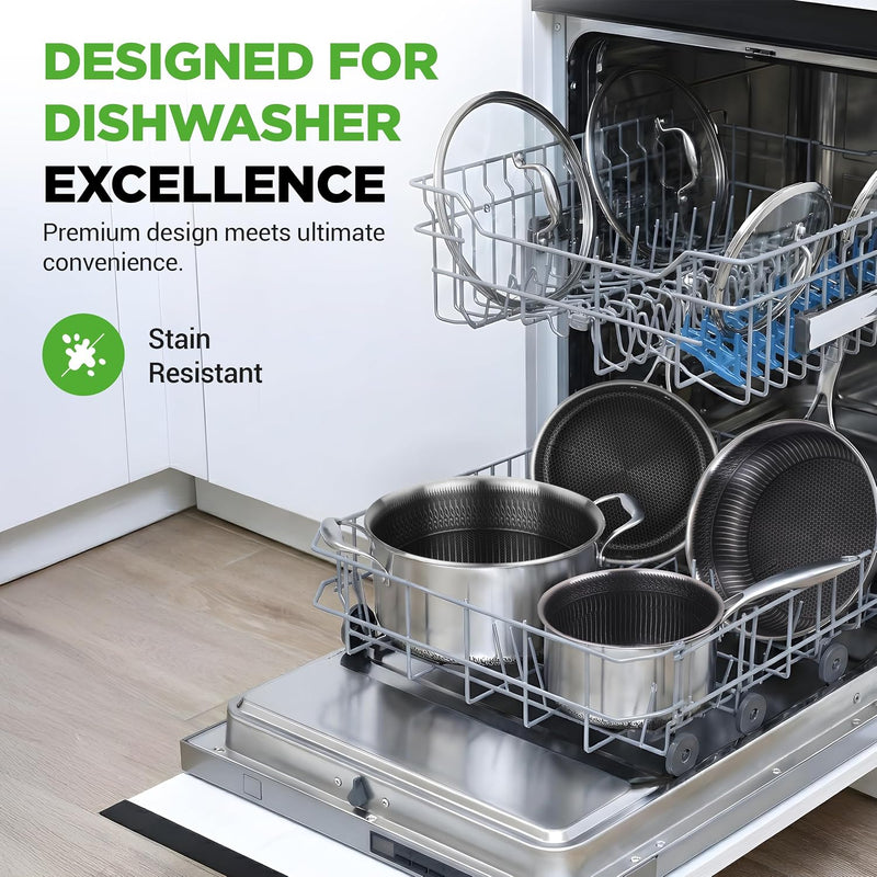 Steel Pan Set 7-Piece Frying Saucepan Non Stick
