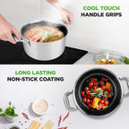 Steel Pan Set 7-Piece Frying Saucepan Non Stick