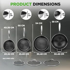 Steel Pan Set 7-Piece Frying Saucepan Non Stick