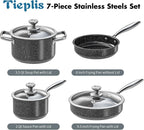 Steel Pots and Pans Set 7-Piece Induction Hob
