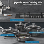 Steel Pots and Pans Set 7-Piece Induction Hob