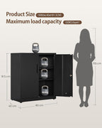 Steel Storage Cabinet 3-Tier Lockable with Adjustable Shelves
