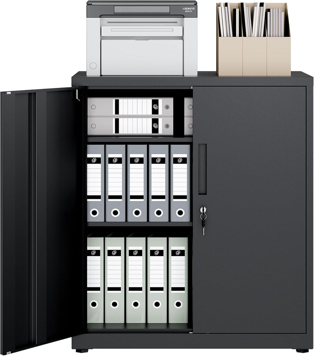 Steel Storage Cabinet 3-Tier Lockable with Adjustable Shelves