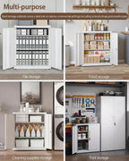 Steel Storage Cabinet 3-Tier Lockable with Adjustable Shelves