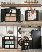 Steel Storage Cabinet 3-Tier Lockable with Adjustable Shelves