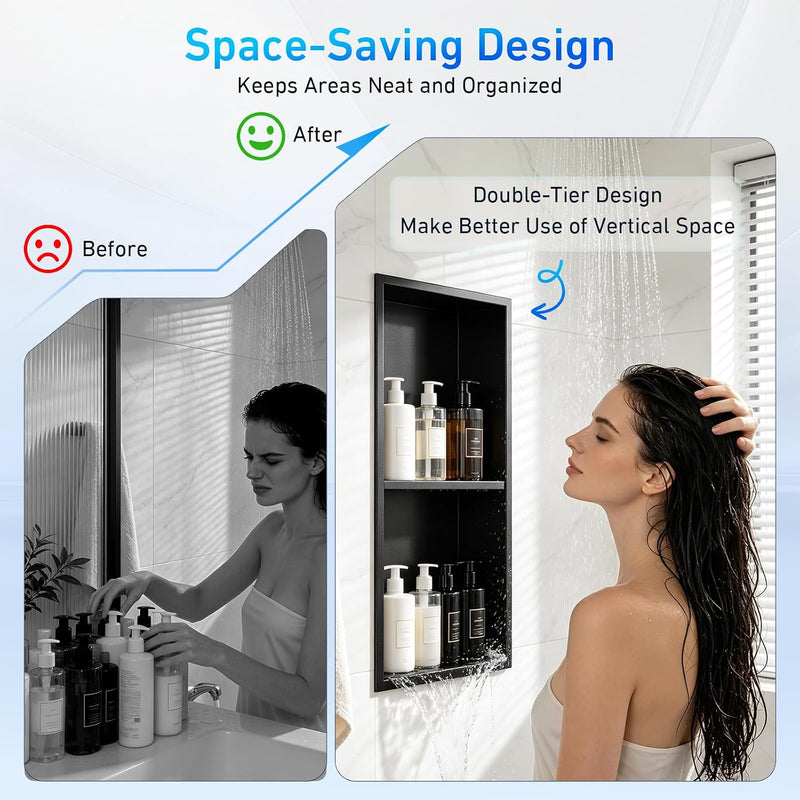 Steel Wall Niche for Shower Recessed Bathroom Storage