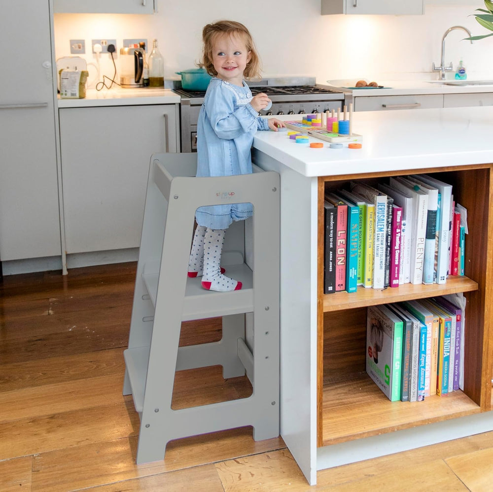 Toddler Tower 3-Level Adjustable Wooden Step Stool