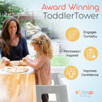 Toddler Tower 3-Level Adjustable Wooden Step Stool Standing