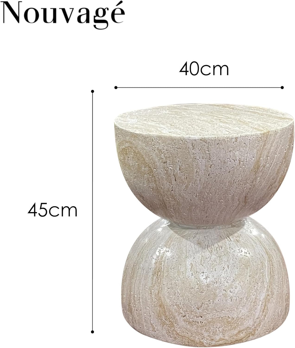Stone Table Diameter Rounded Coffee and Side