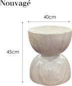 Stone Table Diameter Rounded Coffee and Side