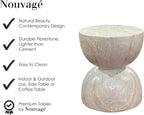Stone Table Diameter Rounded Coffee and Side