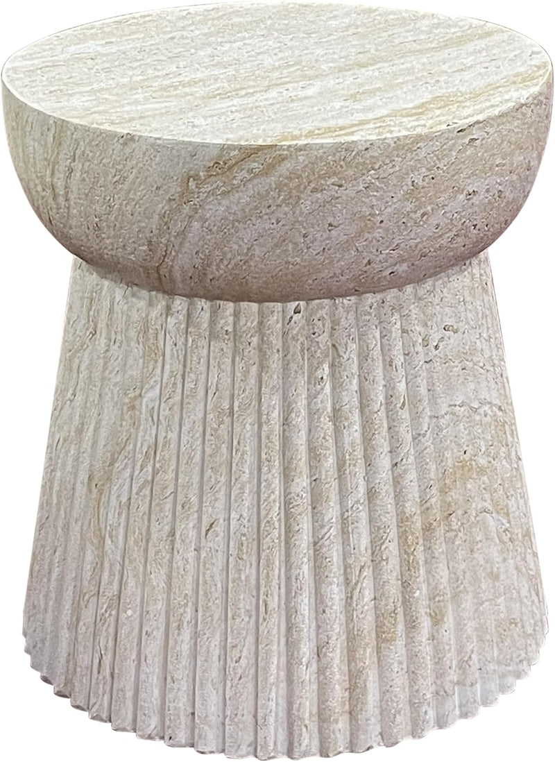 Stone Table Diameter Rounded Coffee and Side