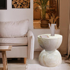 Stone Table Diameter Rounded Coffee and Side