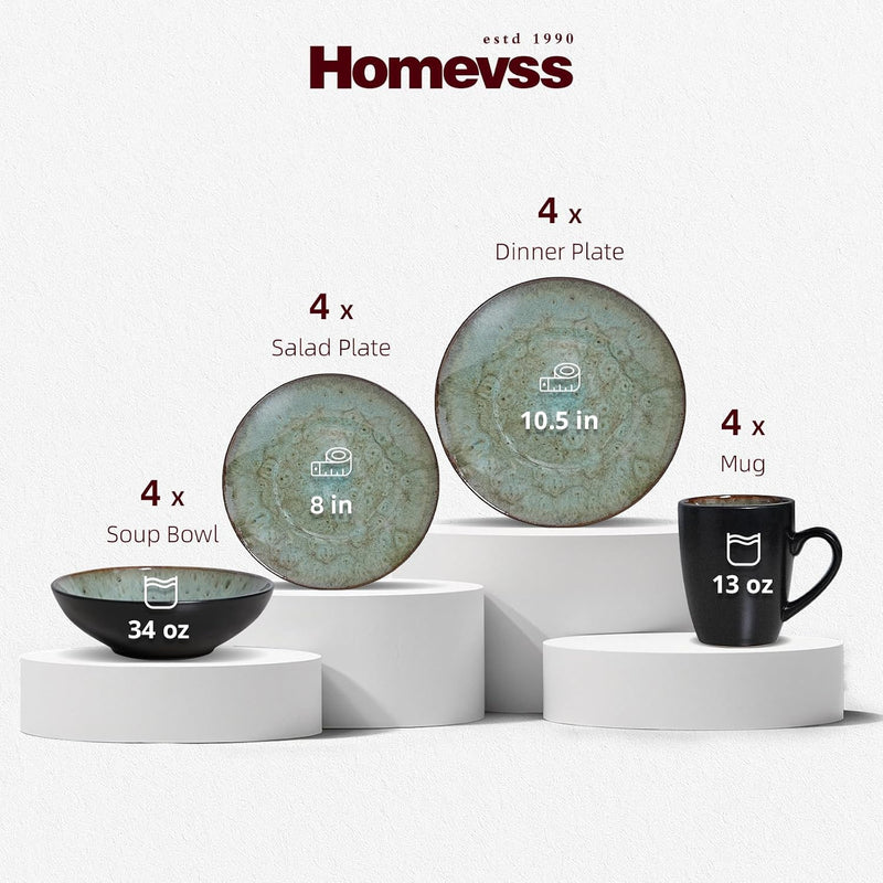 Stoneware Dinner Set Reactive Glaze