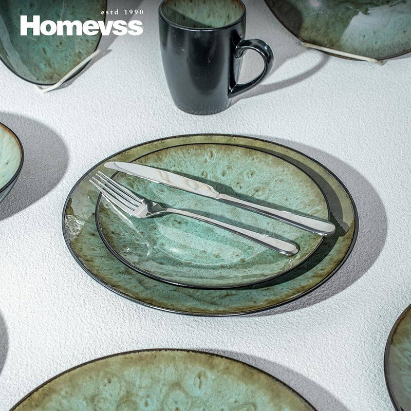 Stoneware Dinner Set Reactive Glaze