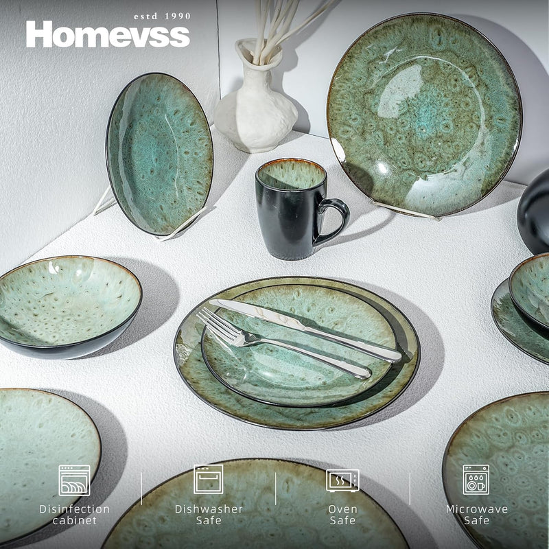 Stoneware Dinner Set Reactive Glaze